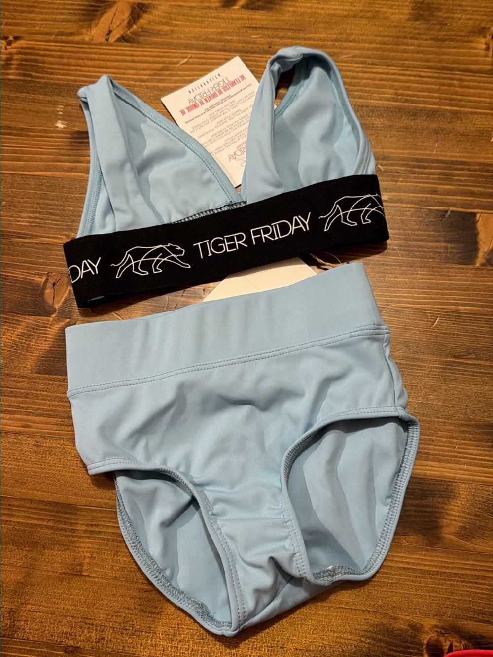 Tiger Friday Sky Blue with Black Logo Set Belief Brief new with tags